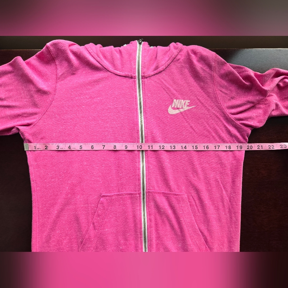 Nike Sportswear Gym Vintage Full-Zip Hoodie Pink Large - Picture 3 of 7